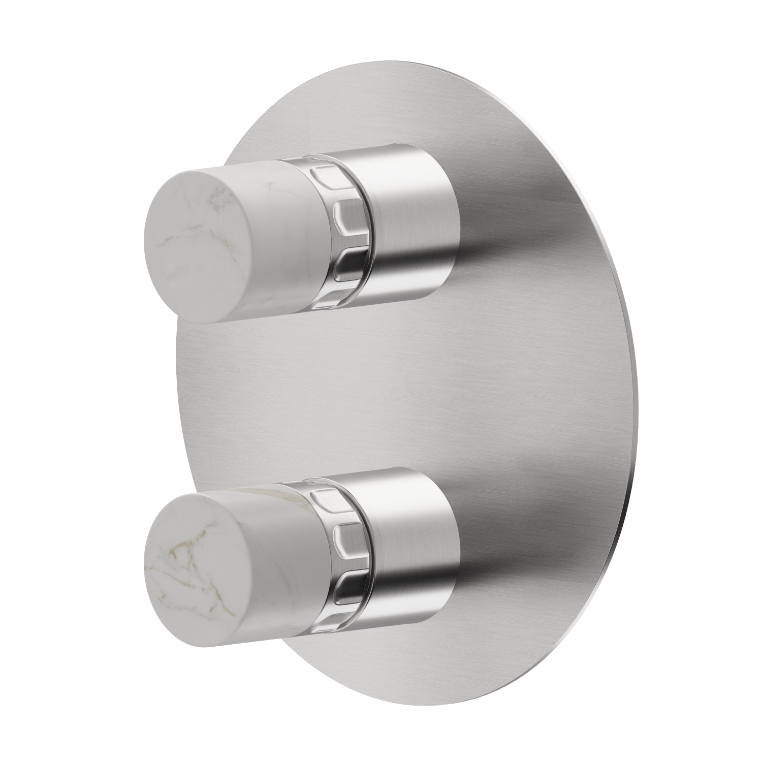 Miscelatore monocomando ad incasso con deviatore meccanico a 2 uscite, ingressi ed uscite da 1/2”. Parte esterna - finitura PVD Acciaio Spazzolato