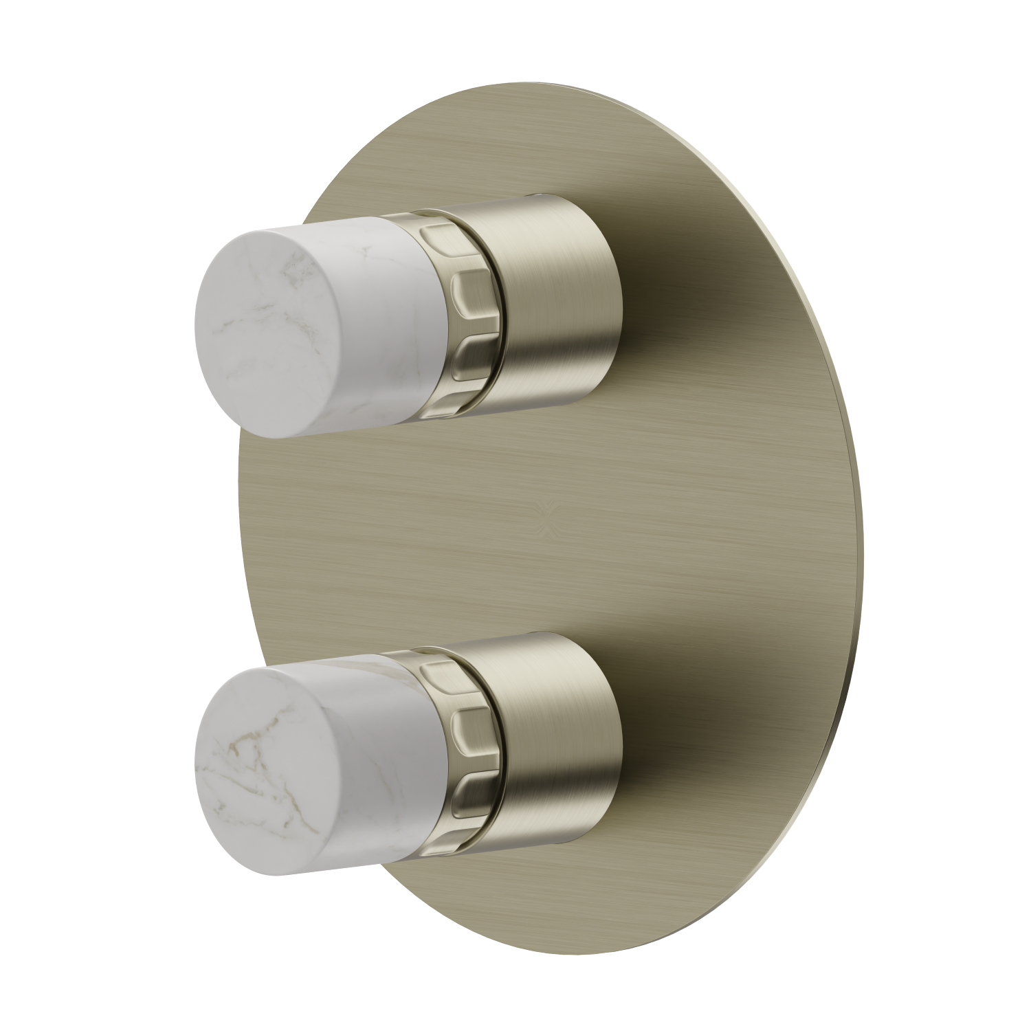 Miscelatore monocomando ad incasso con deviatore meccanico a 2 uscite, ingressi ed uscite da 1/2”. Parte esterna - finitura PVD Brushed Pale Gold