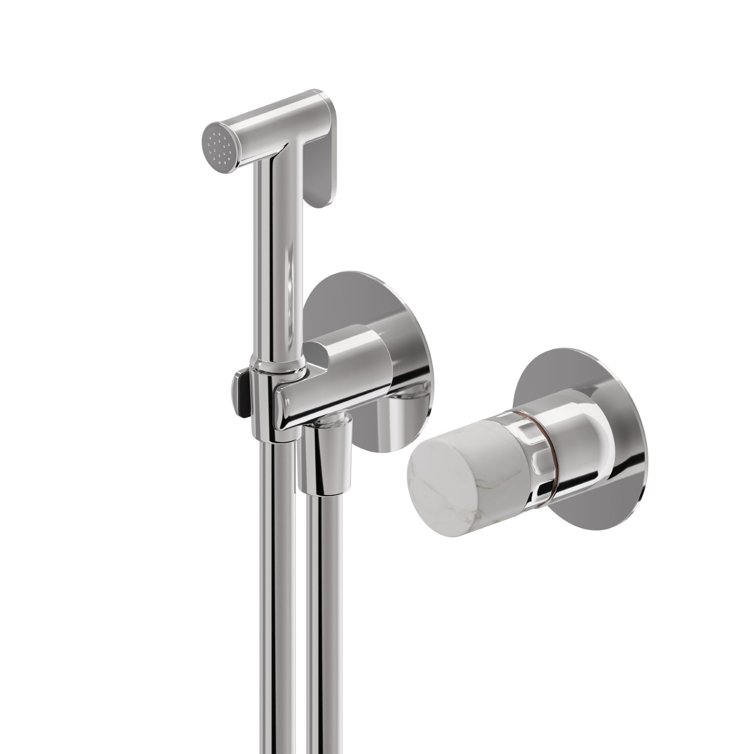 Miscelatore monocomando acqua calda e fredda per igiene intima e wc. Parte esterna - finitura Cromo
