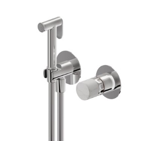 Single lever mixer, hot and cold water, for personal hygiene and toilet. External part - finish Chrome