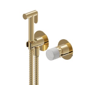 Single lever mixer, hot and cold water, for personal hygiene and toilet. External part - finish PVD Glossy Gold