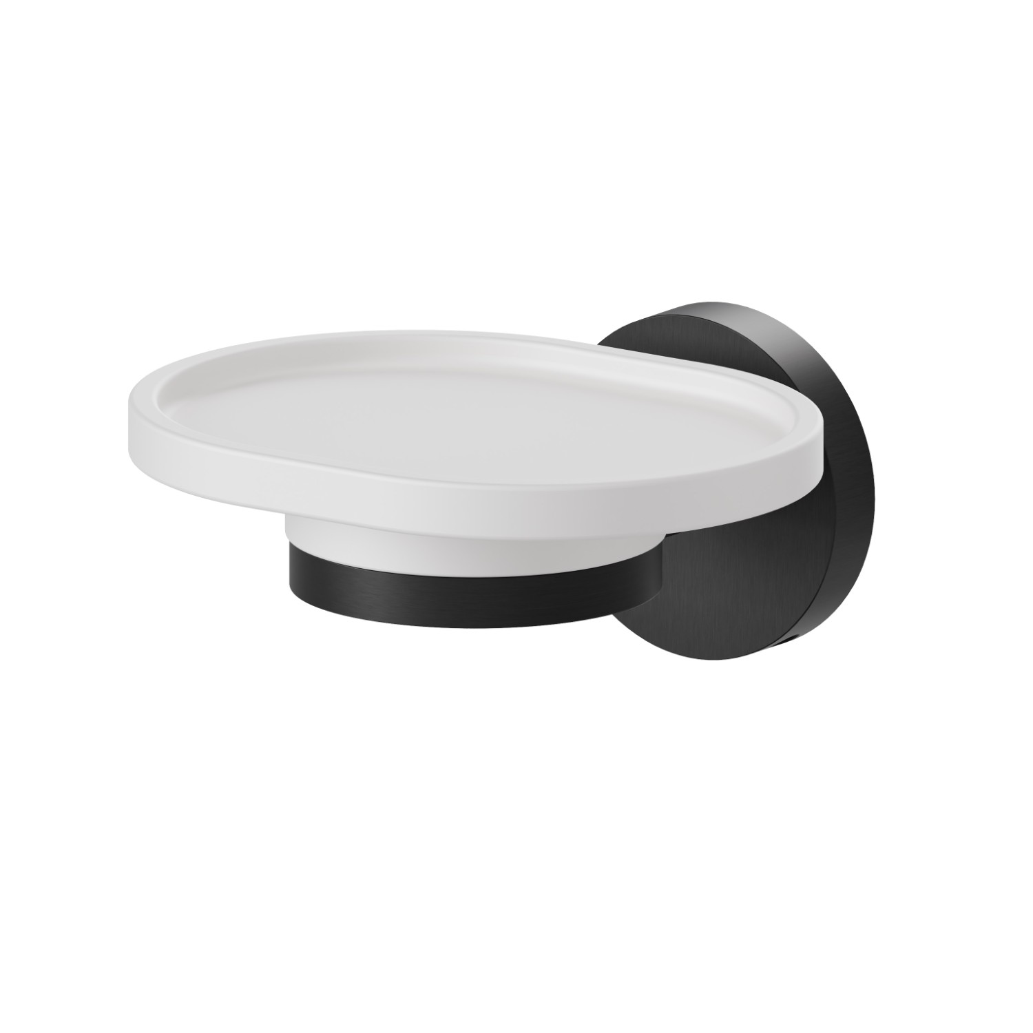 Wall-mounted soap dish. White ceramic - finish PVD Brushed Gun Metal