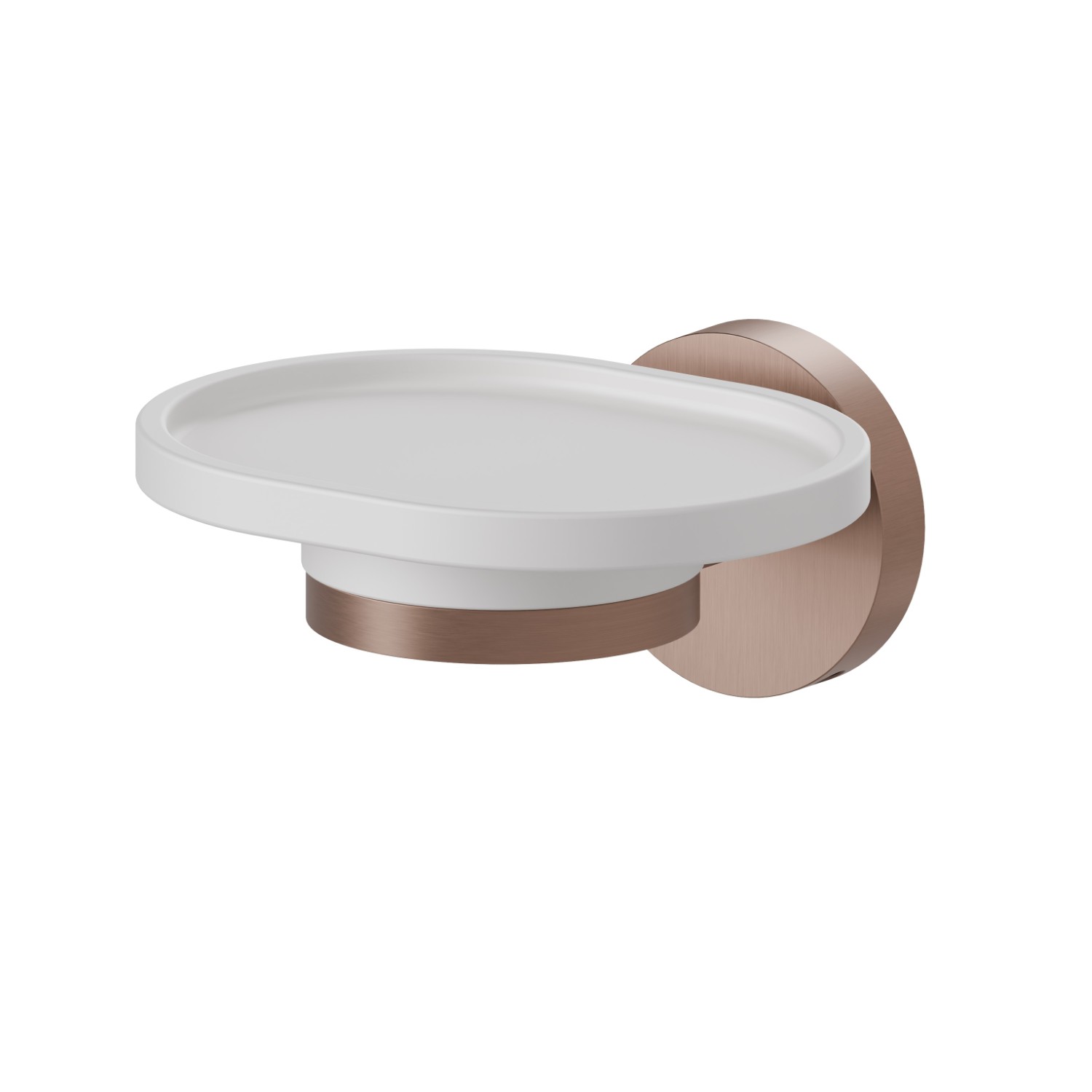 Wall-mounted soap dish. White ceramic - finish PVD Brushed Copper Bronze
