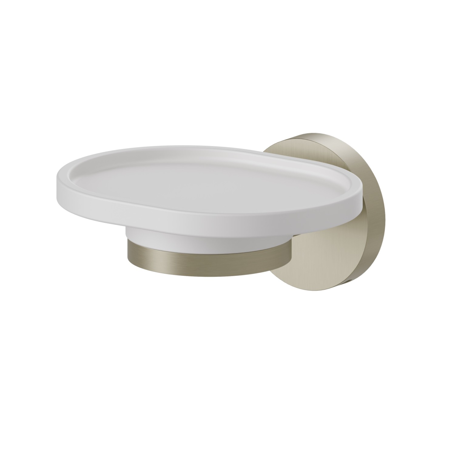 Wall-mounted soap dish. White ceramic - finish PVD Brushed Gold