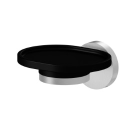 Wall-mounted soap dish. Black ceramic - finish Stainless Steel