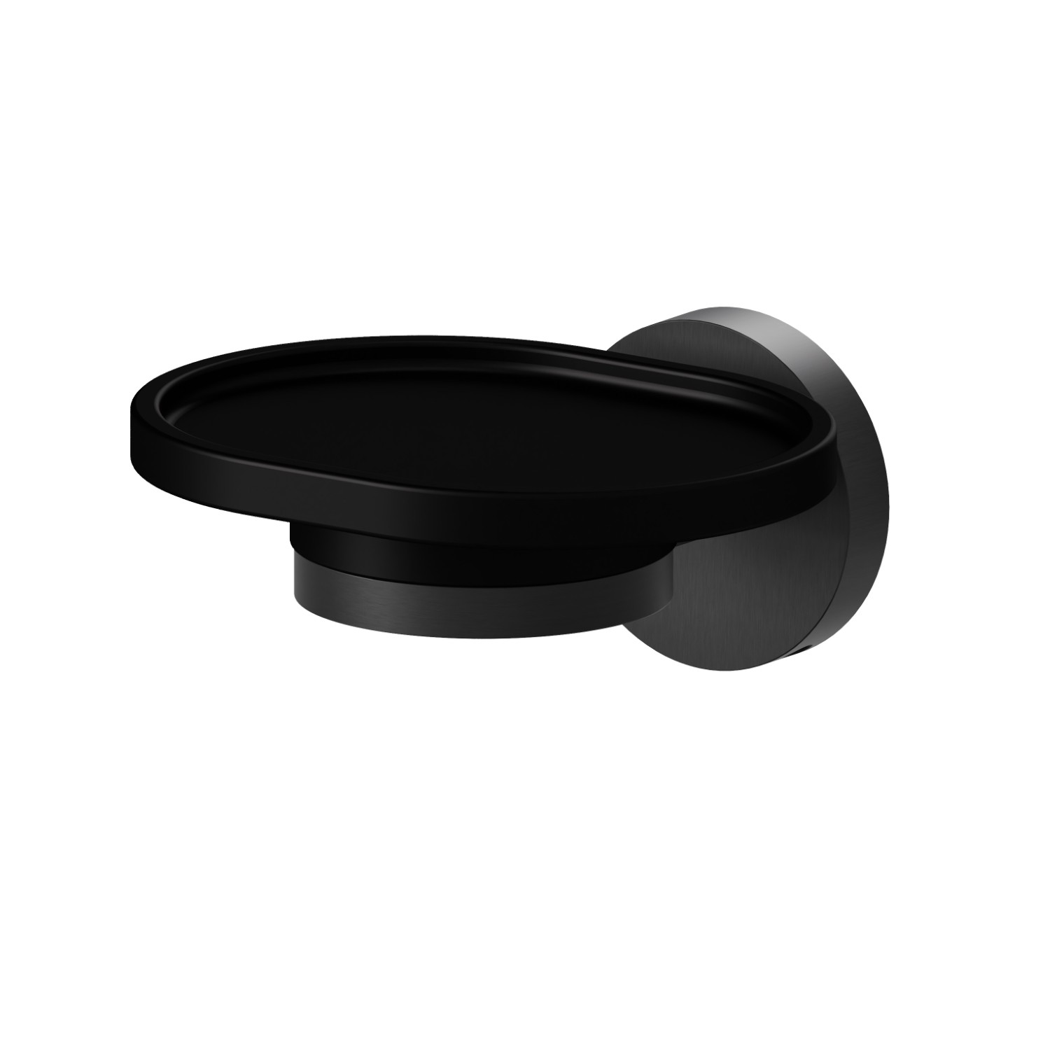 Wall-mounted soap dish. Black ceramic - finish PVD Brushed Gun Metal