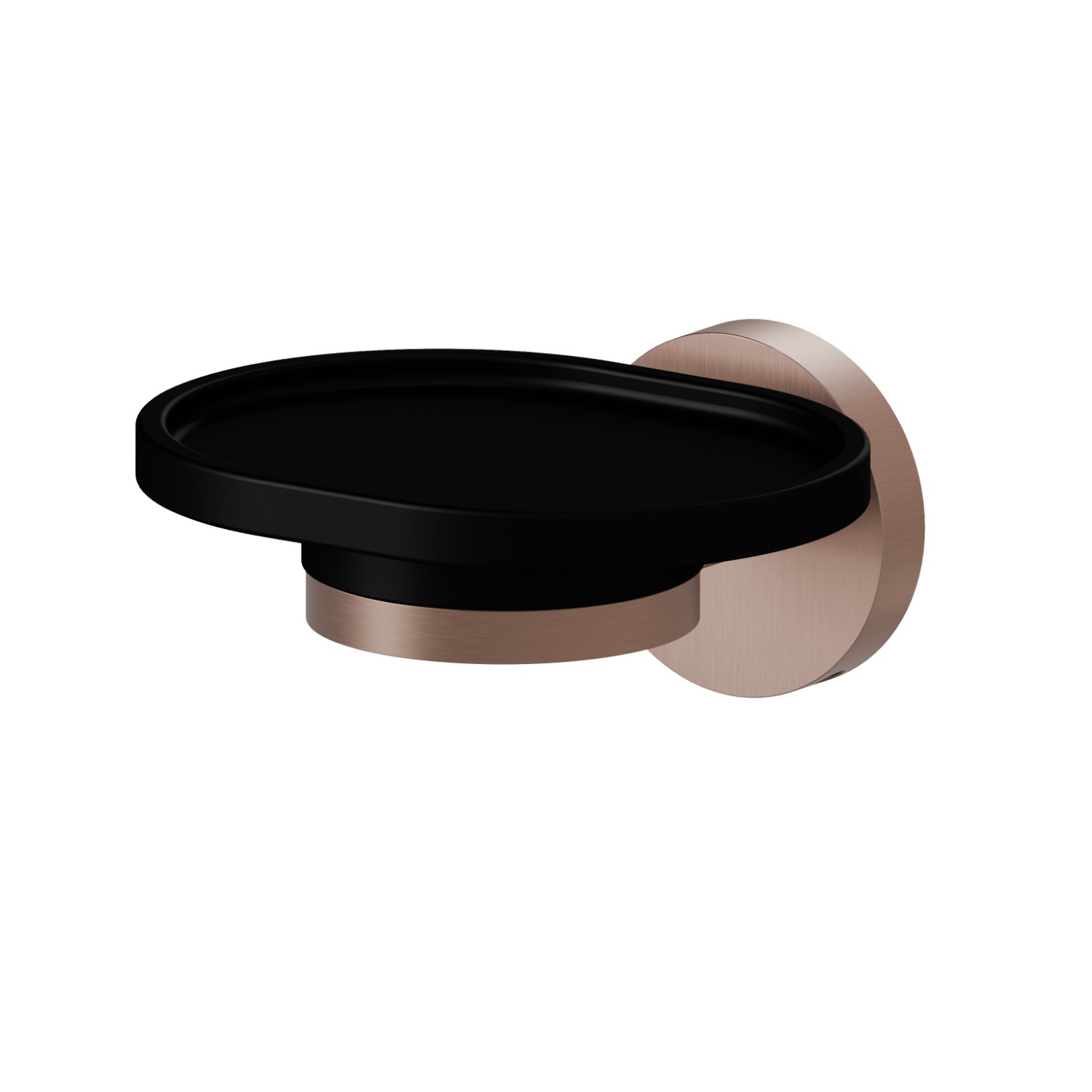 Wall-mounted soap dish. Black ceramic - finish PVD Brushed Copper Bronze