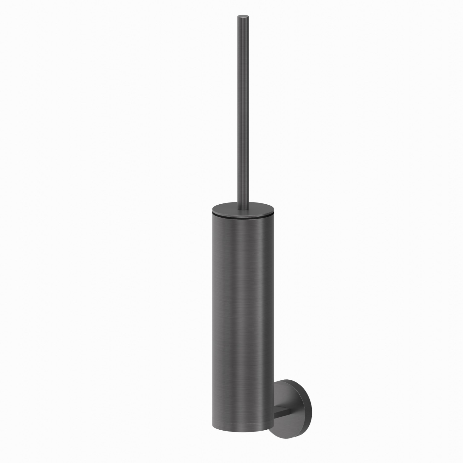 Wall-mounted toilet brush holder with brush - finish PVD Brushed Gun Metal