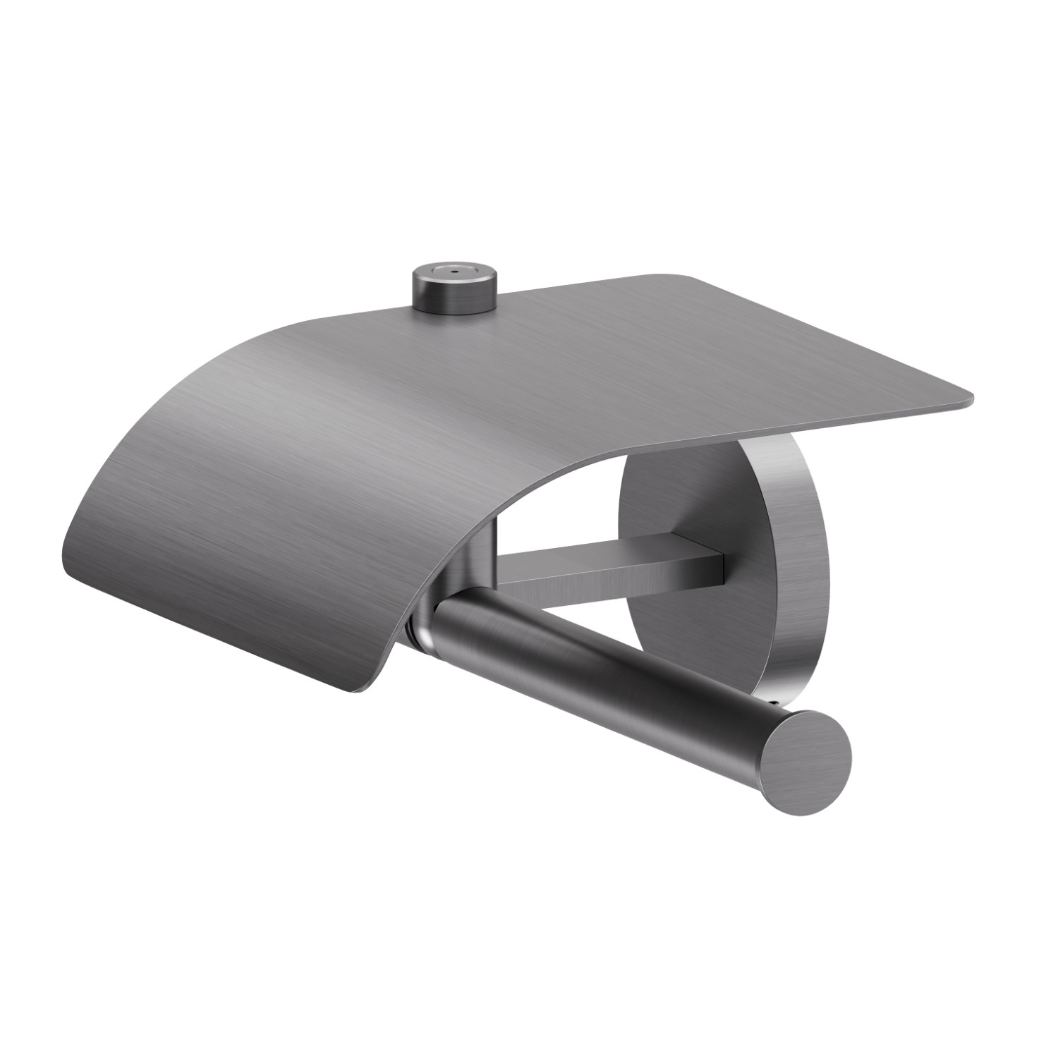 Right-side wall-mounted paper holder with cover - finish PVD Brushed Gun Metal
