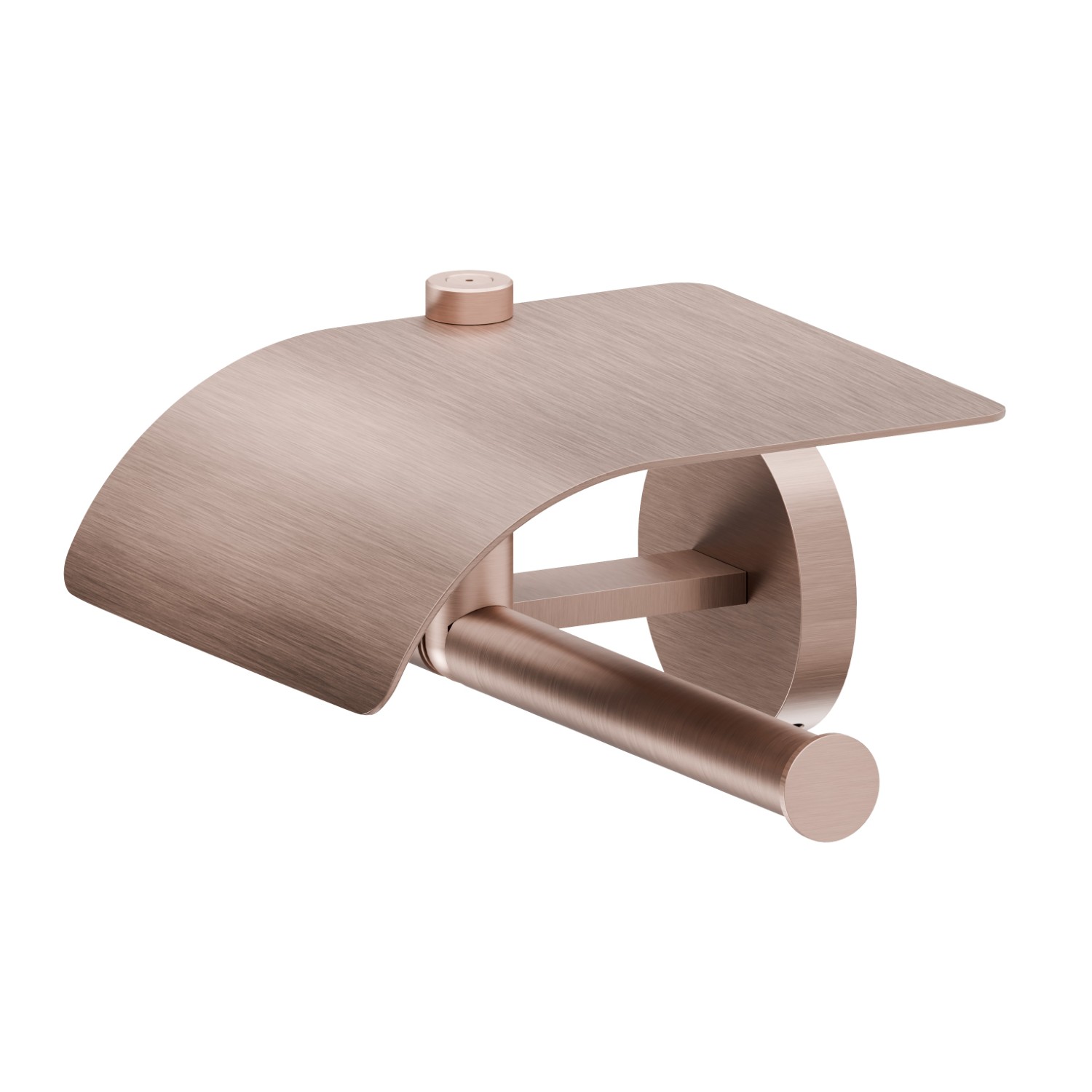 Right-side wall-mounted paper holder with cover - finish PVD Brushed Copper Bronze
