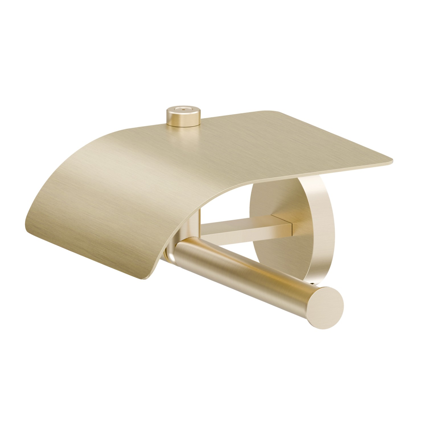 Right-side wall-mounted paper holder with cover - finish PVD Brushed Gold