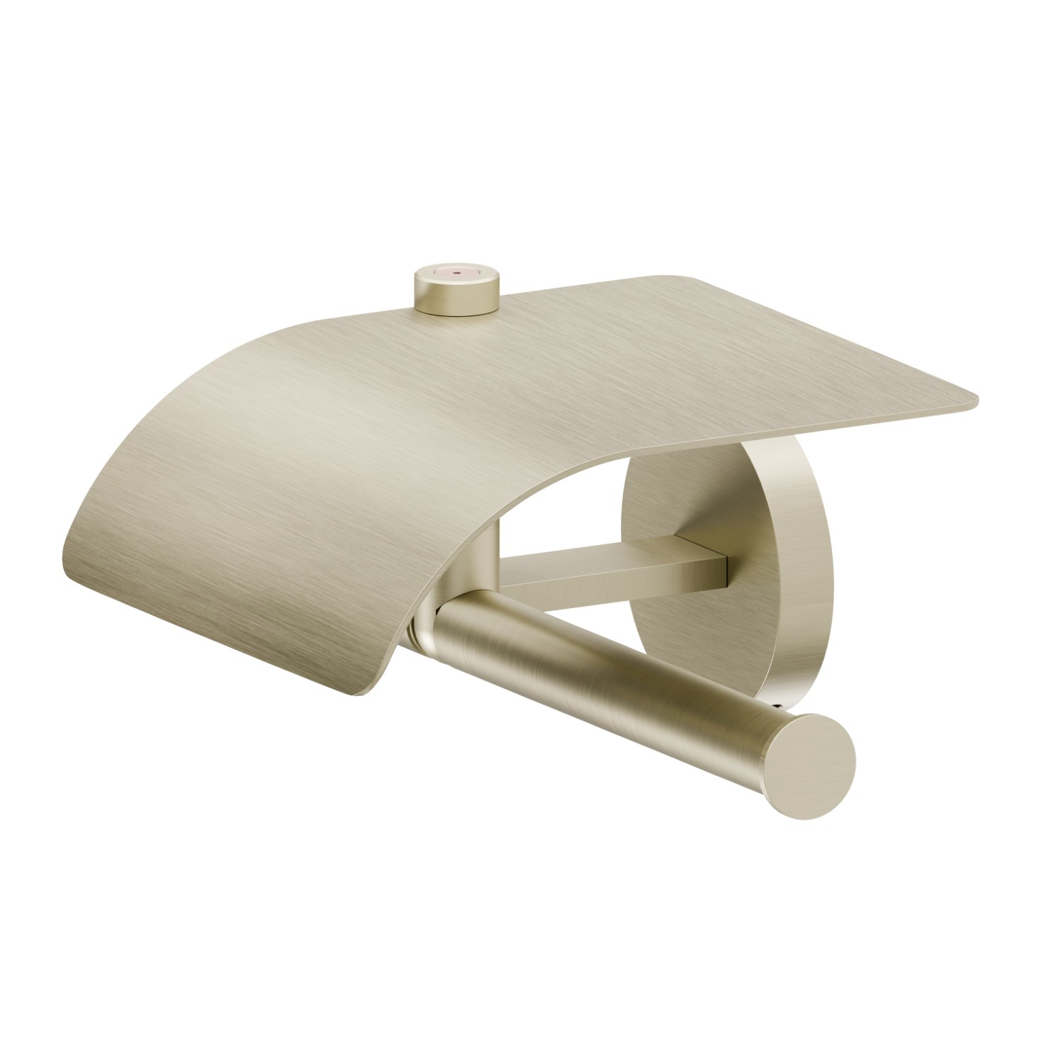 Right-side wall-mounted paper holder with cover - finish PVD Brushed Pale Gold