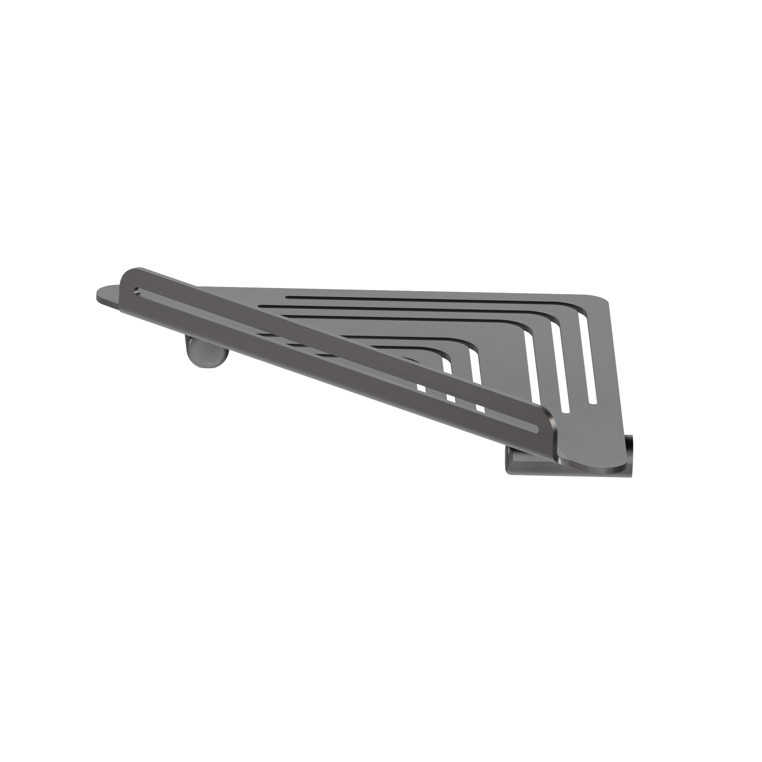 Wall mounted corner shower shelf - finish PVD Brushed Gun Metal