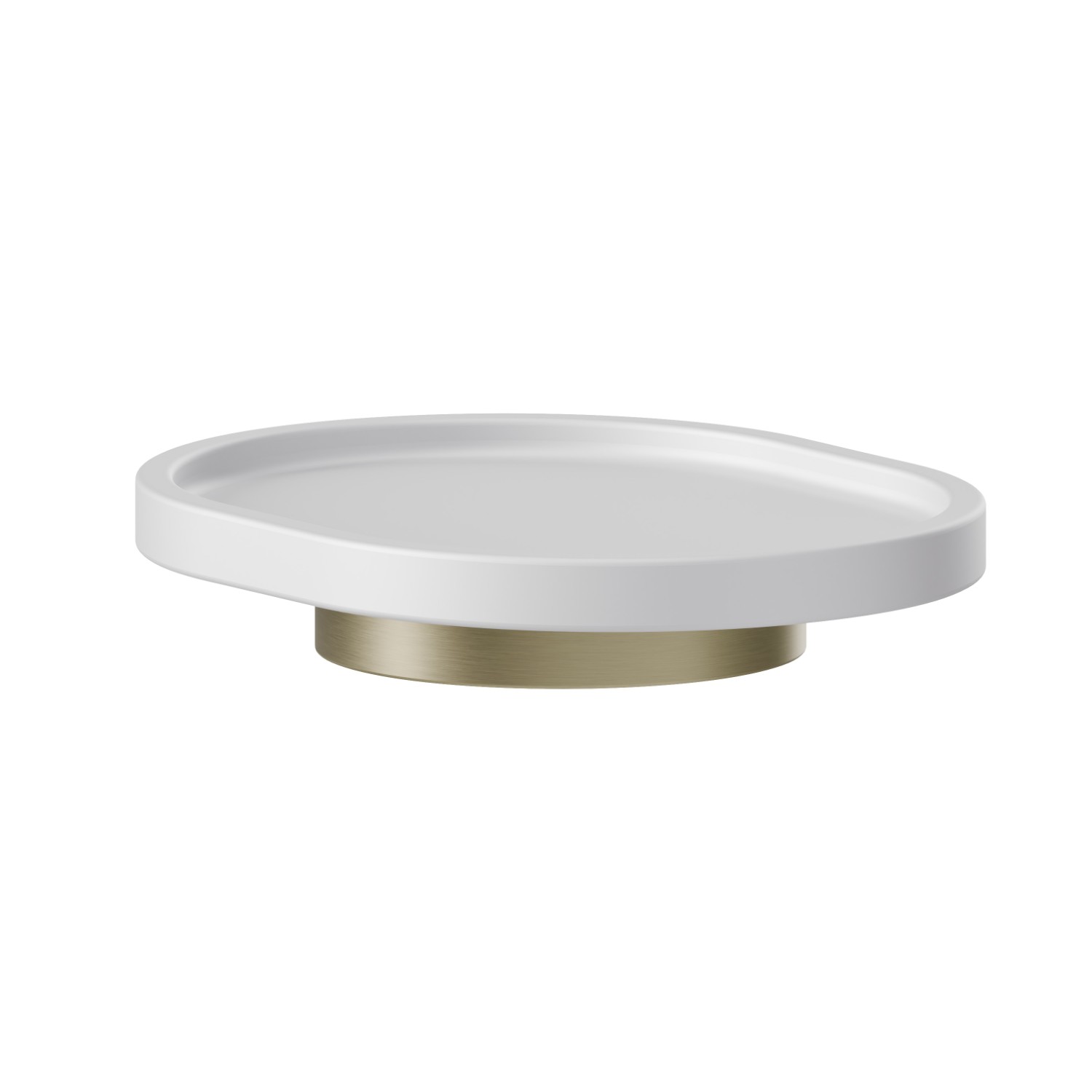 Porte-savon. Résine blanche - finition PVD Brushed Pale Gold