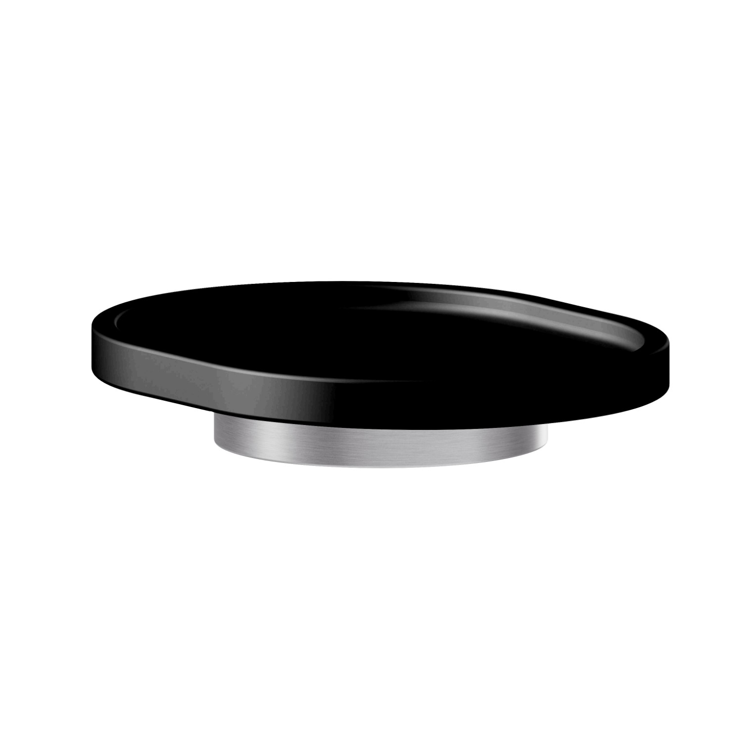 Freestanding soap dish. Black resin - finish Stainless Steel