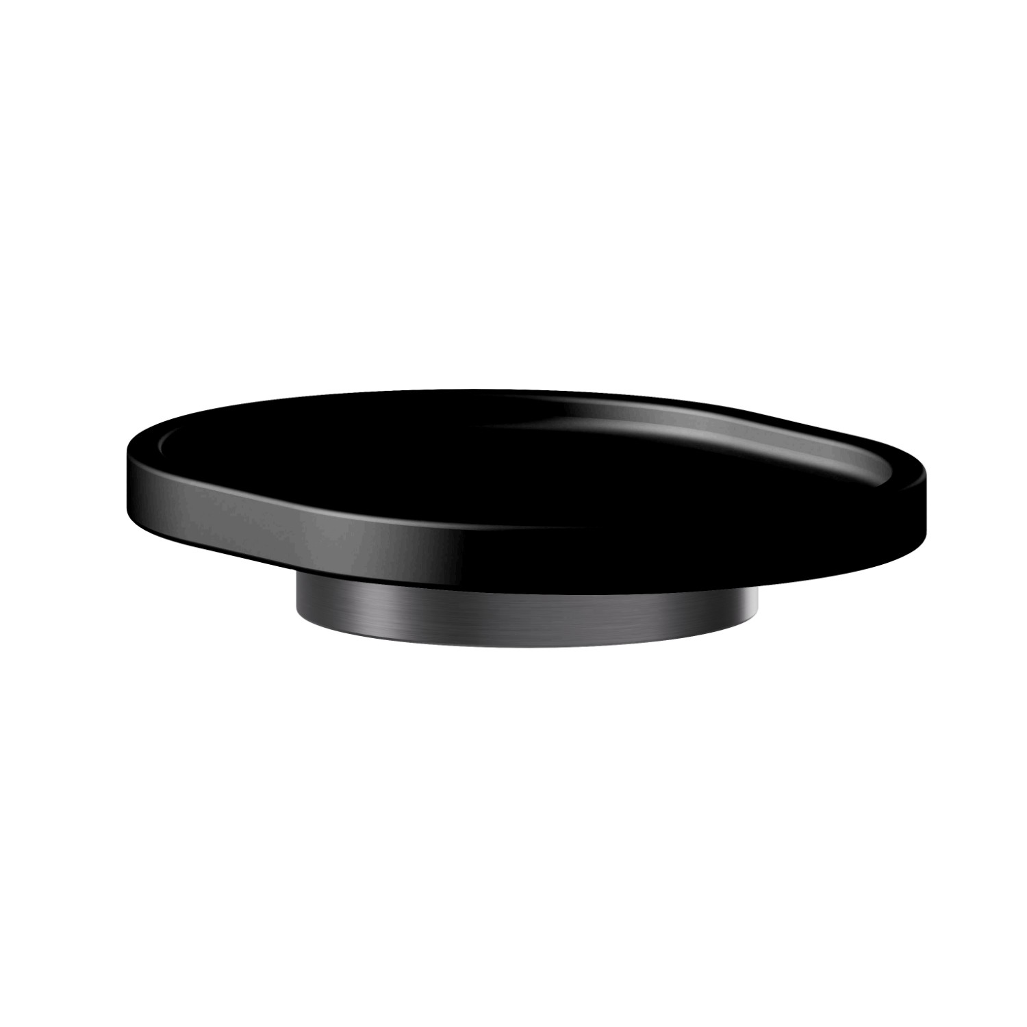 Freestanding soap dish. Black resin - finish PVD Brushed Gun Metal