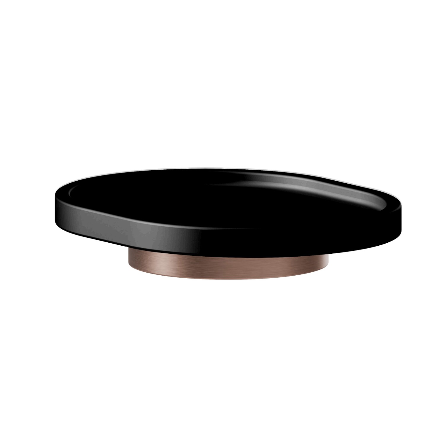 Freestanding soap dish. Black resin - finish PVD Brushed Copper Bronze