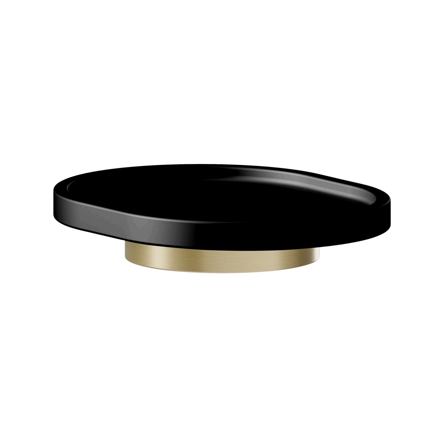 Freestanding soap dish. Black resin - finish PVD Brushed Gold