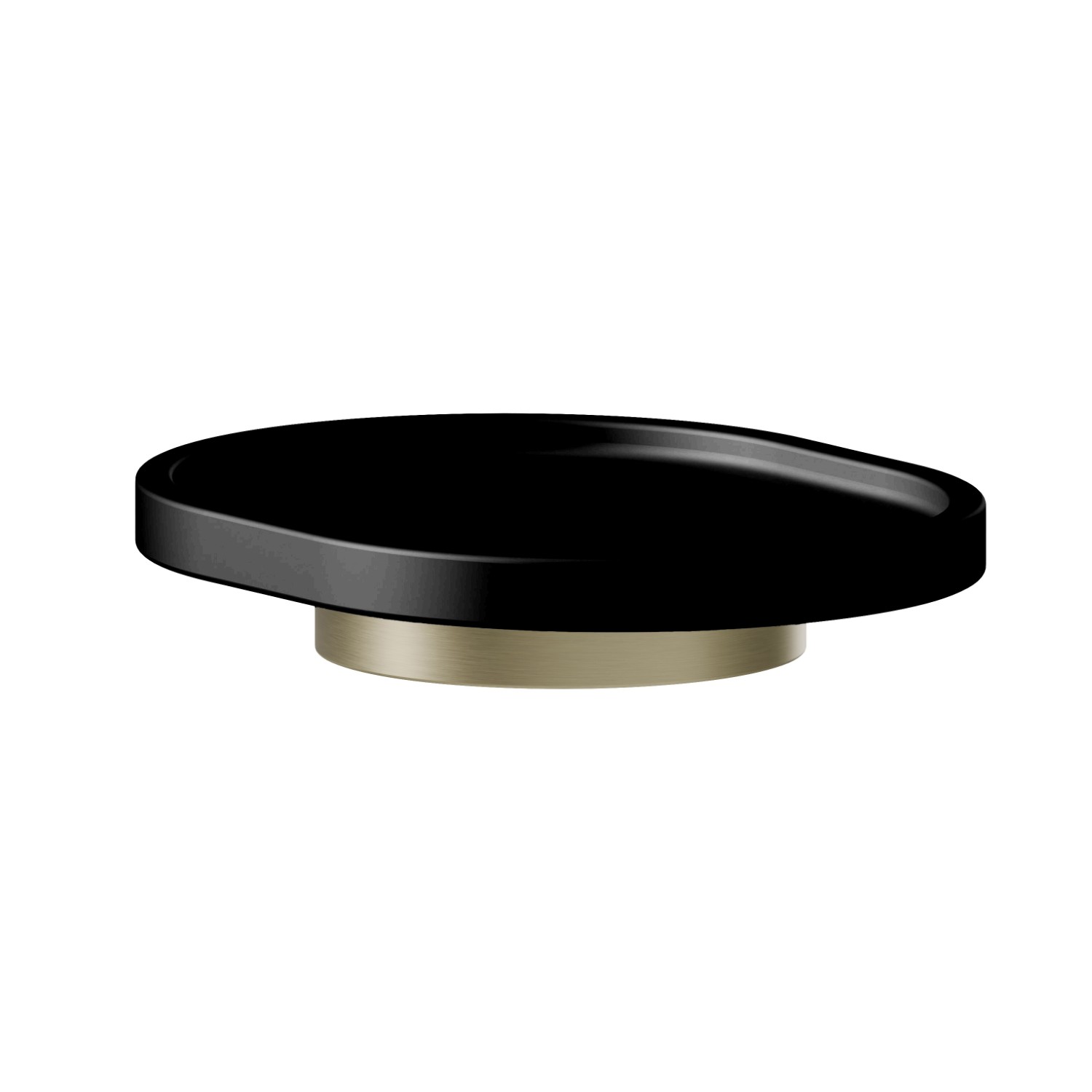 Freestanding soap dish. Black resin - finish PVD Brushed Pale Gold