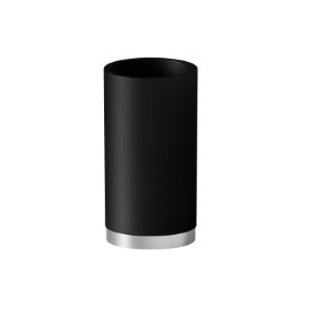 Freestanding tumbler. Black resin - finish Stainless Steel