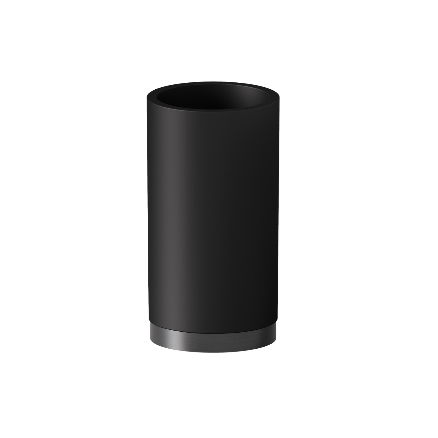 Porte-gobelet.  Résine noire - finition PVD Brushed Gun Metal