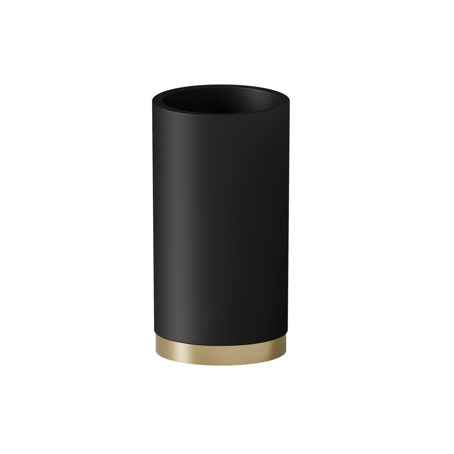 Bicchiere da appoggio. Resina Nera - finitura PVD Brushed Gold