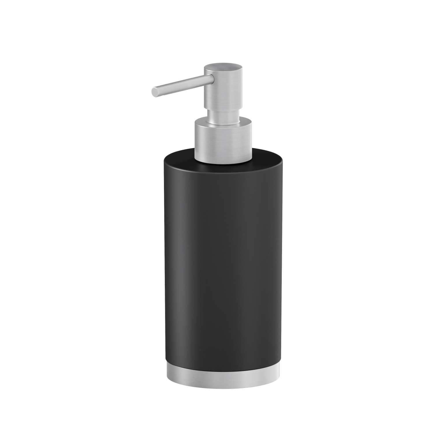 Freestanding soap dispenser. Black resin - finish Stainless Steel