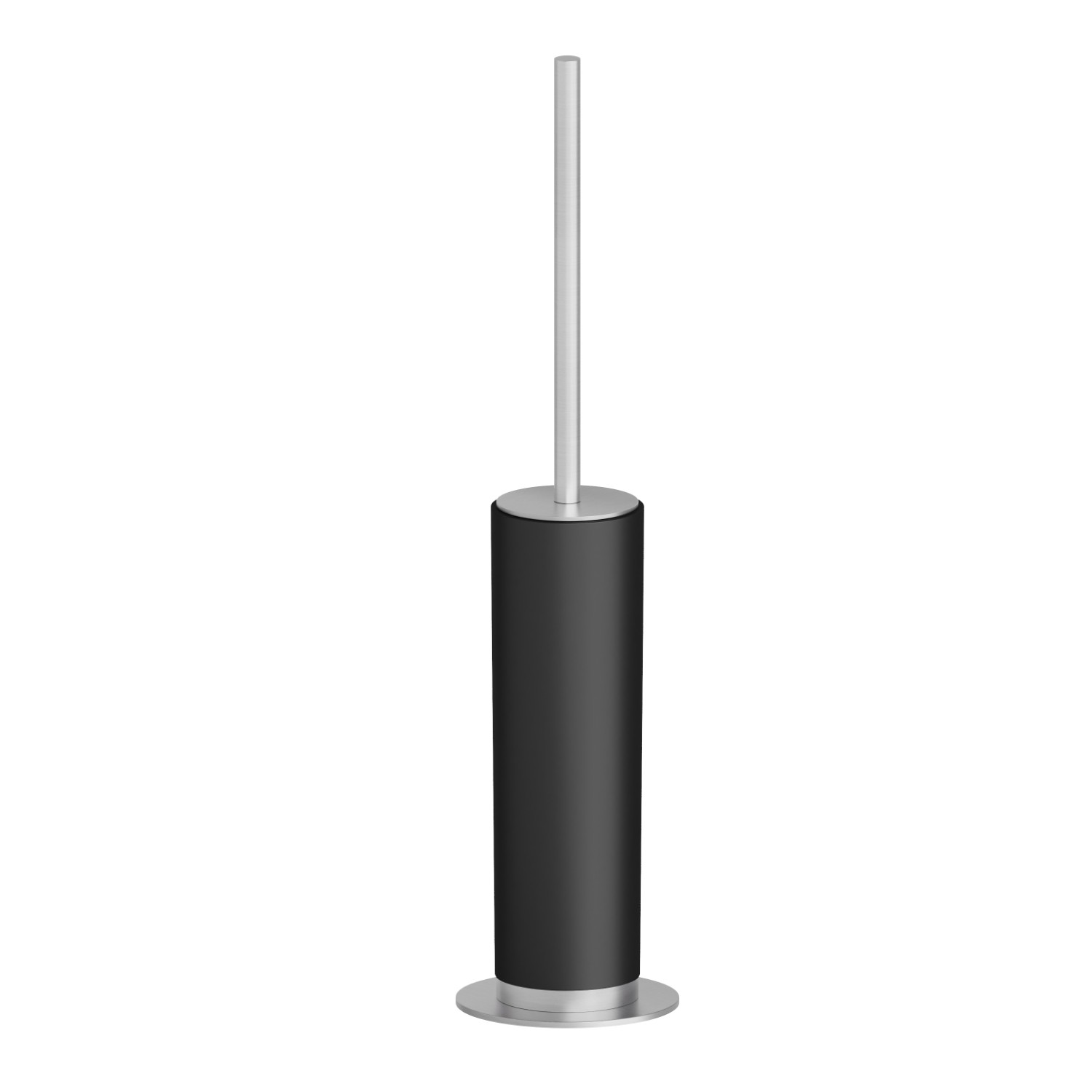 Freestanding toilet brush holder with brush. Black resin - finish Stainless Steel