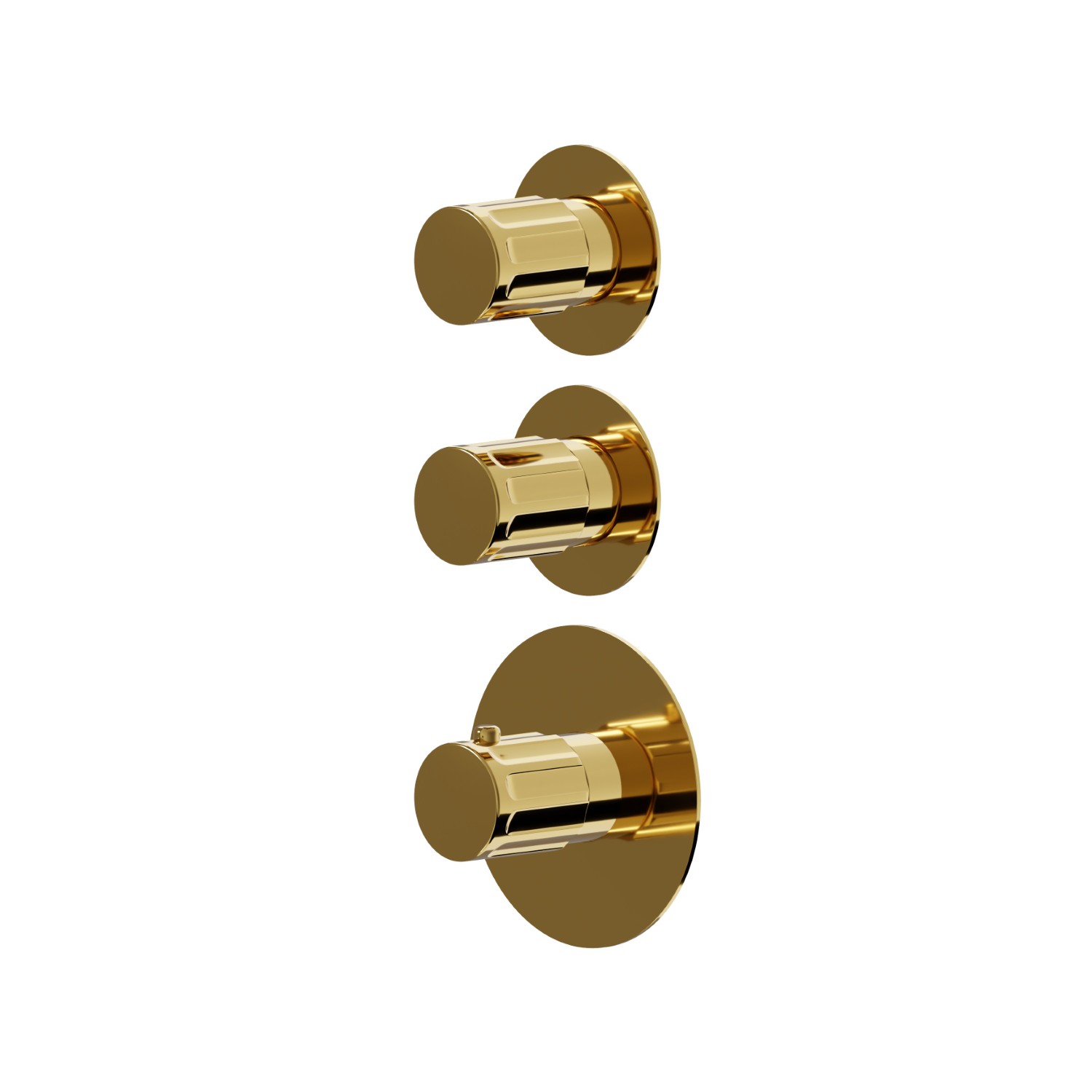 2-wege thermostatischer einbaumischer für multifunktion. 3/4” ein- und ausgänge. Außenteil - oberfläche PVD Glossy Gold