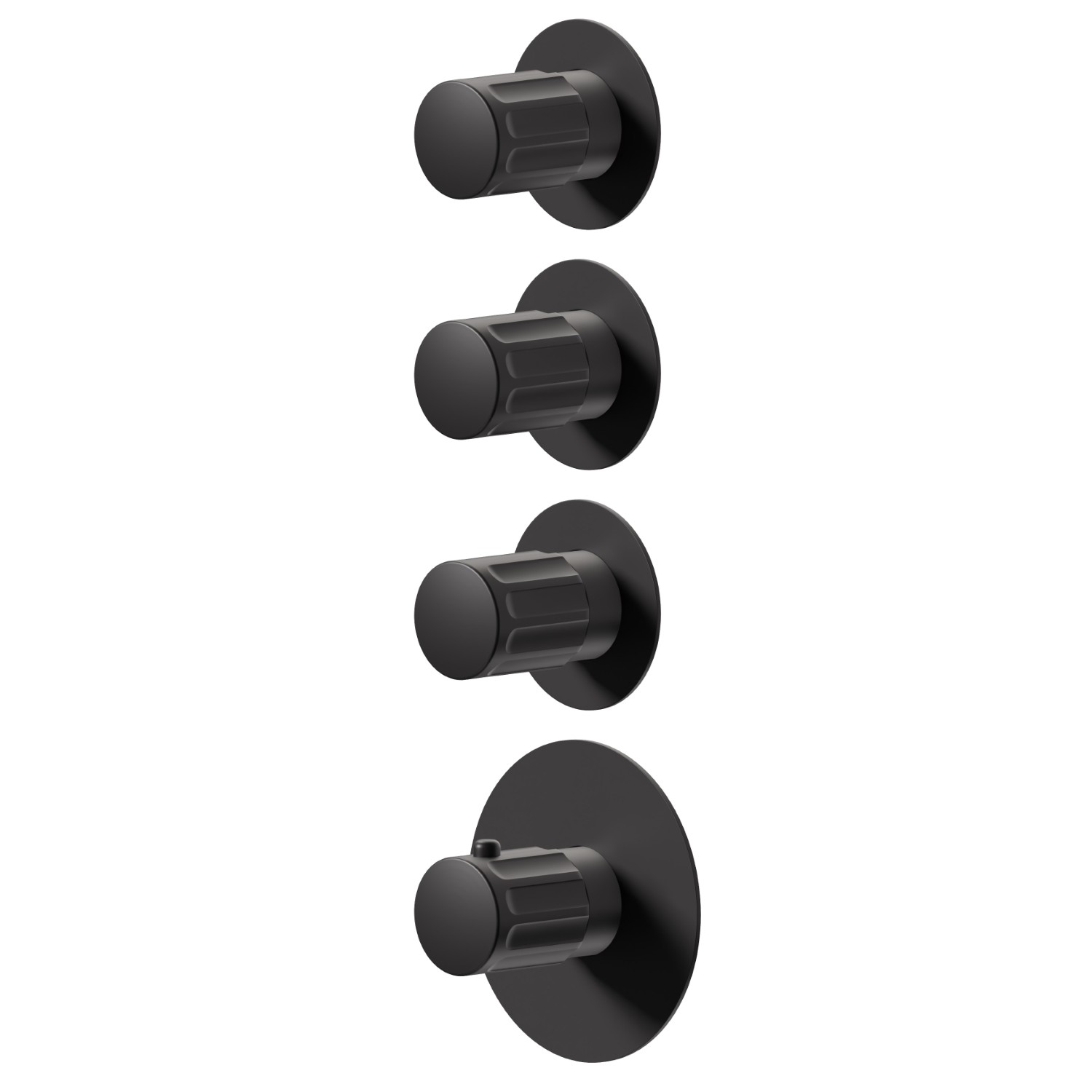 3-wege thermostatischer einbaumischer für multifunktion. 3/4” ein- und ausgänge. Außenteil - oberfläche  Schwarz matt