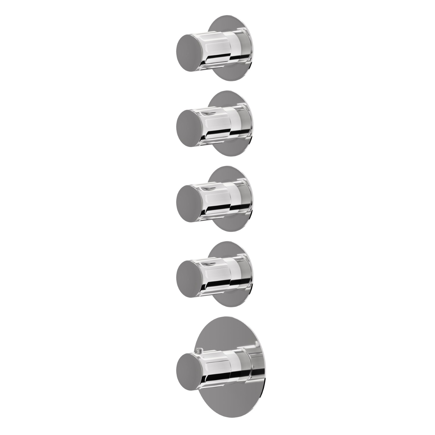 4-wege thermostatischer einbaumischer für multifunktion. 3/4” ein- und ausgänge. Außenteil - oberfläche Chrom