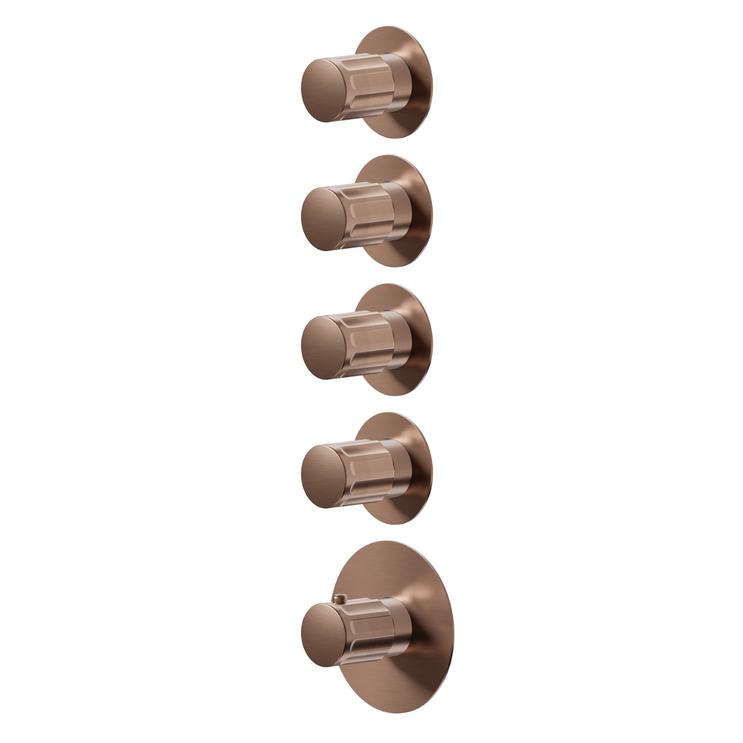 4-wege thermostatischer einbaumischer für multifunktion. 3/4” ein- und ausgänge. Außenteil - oberfläche PVD  Copper Bronze gebürstet