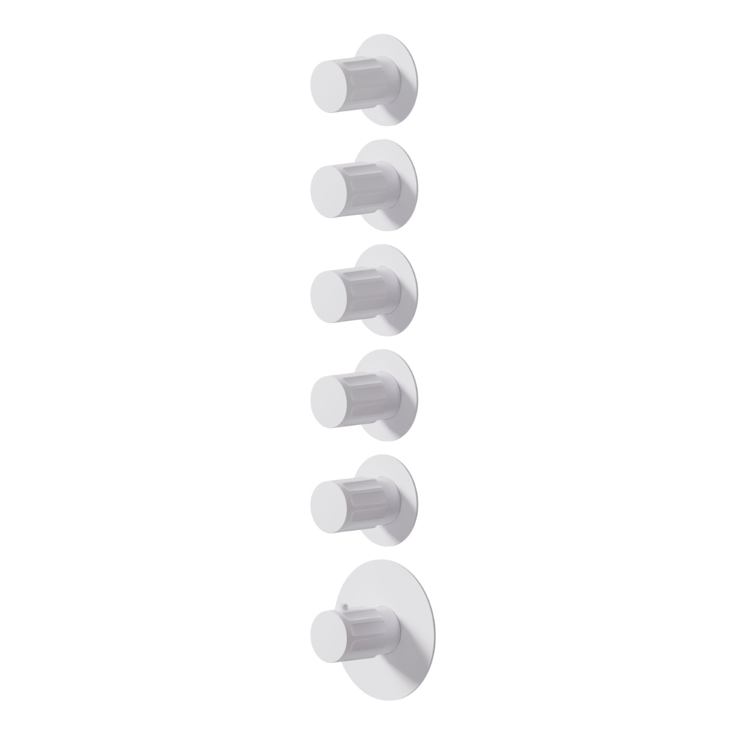 5-wege thermostatischer einbaumischer für multifunktion. 3/4” ein- und ausgänge. Außenteil - oberfläche Weiß matt