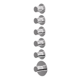 5 ways out concealed thermostatic multifunction selectors. 3/4” connections. External part - finish Chrome