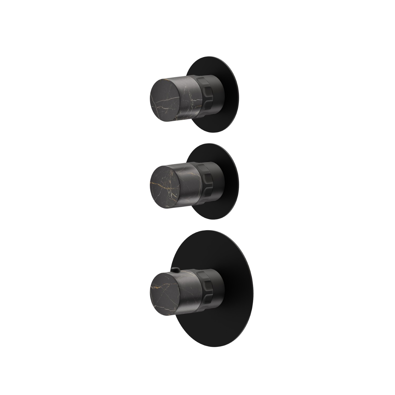 2 ways out concealed thermostatic multifunction selectors. 3/4” connections. External part - finish Matt Black