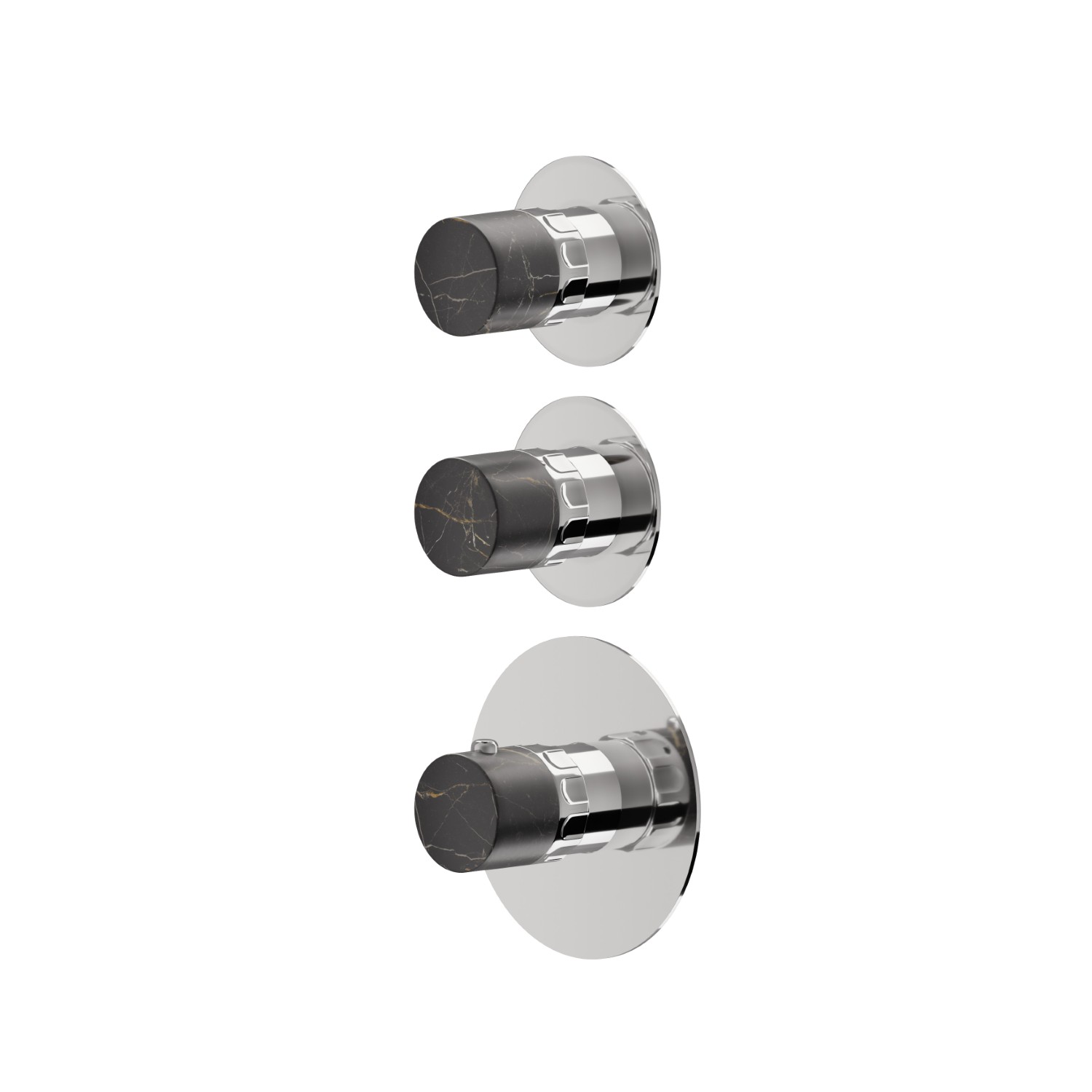 2 ways out concealed thermostatic multifunction selectors. 3/4” connections. External part - finish Chrome