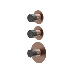 2 ways out concealed thermostatic multifunction selectors. 3/4” connections. External part - finish PVD Brushed Copper Bronze