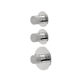 3 ways out concealed thermostatic multifunction selectors. 3/4” connections. External part - finish Chrome
