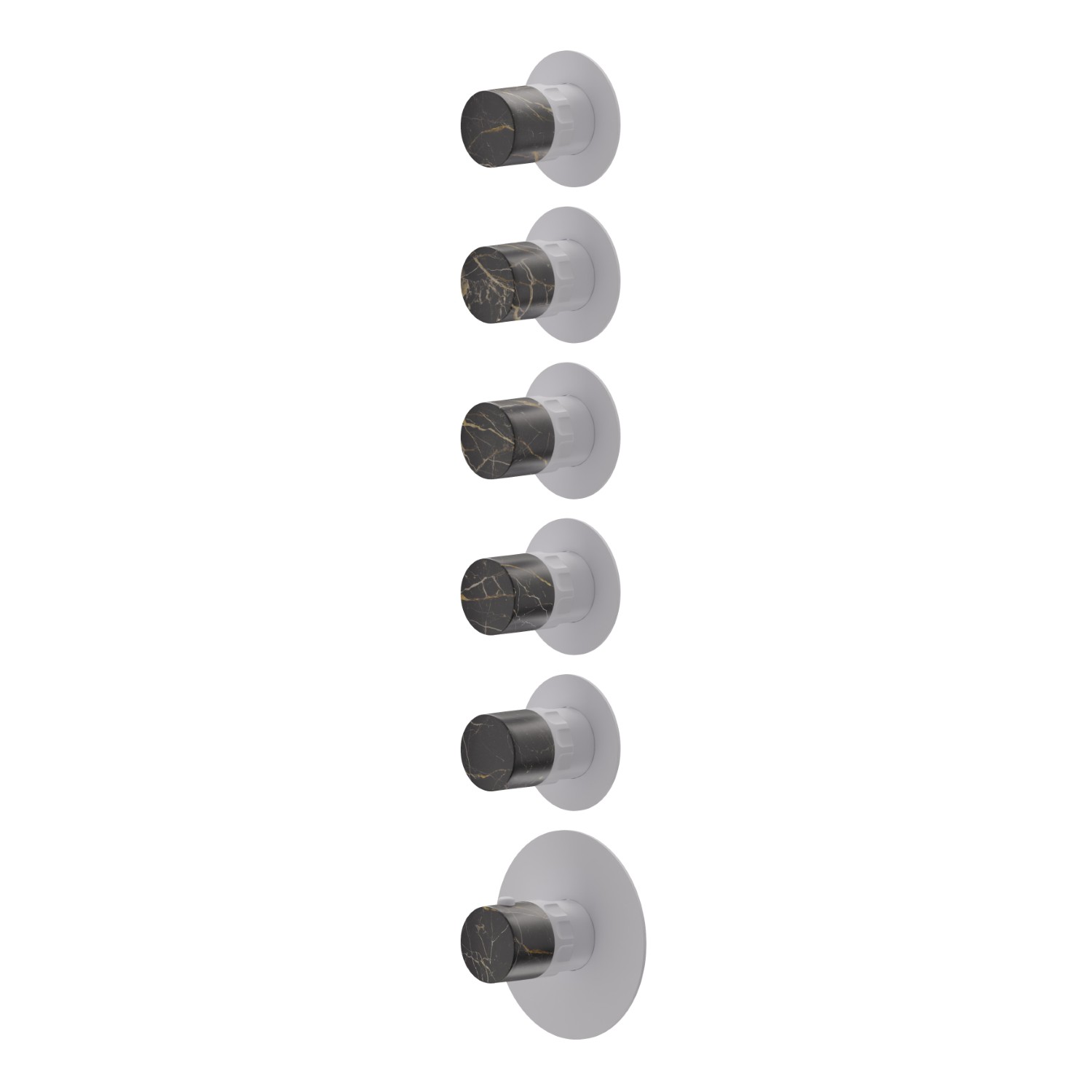 5-wege thermostatischer einbaumischer für multifunktion. 3/4” ein- und ausgänge. Außenteil - oberfläche Weiß matt