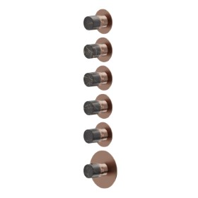 5 ways out concealed thermostatic multifunction selectors. 3/4” connections. External part - finish PVD Brushed Copper Bronze