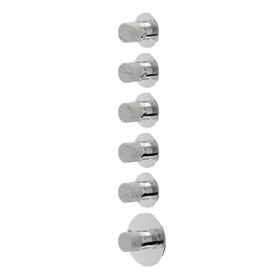 5 ways out concealed thermostatic multifunction selectors. 3/4” connections. External part - finish Chrome