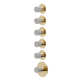 5 ways out concealed thermostatic multifunction selectors. 3/4” connections. External part - finish PVD Glossy Gold