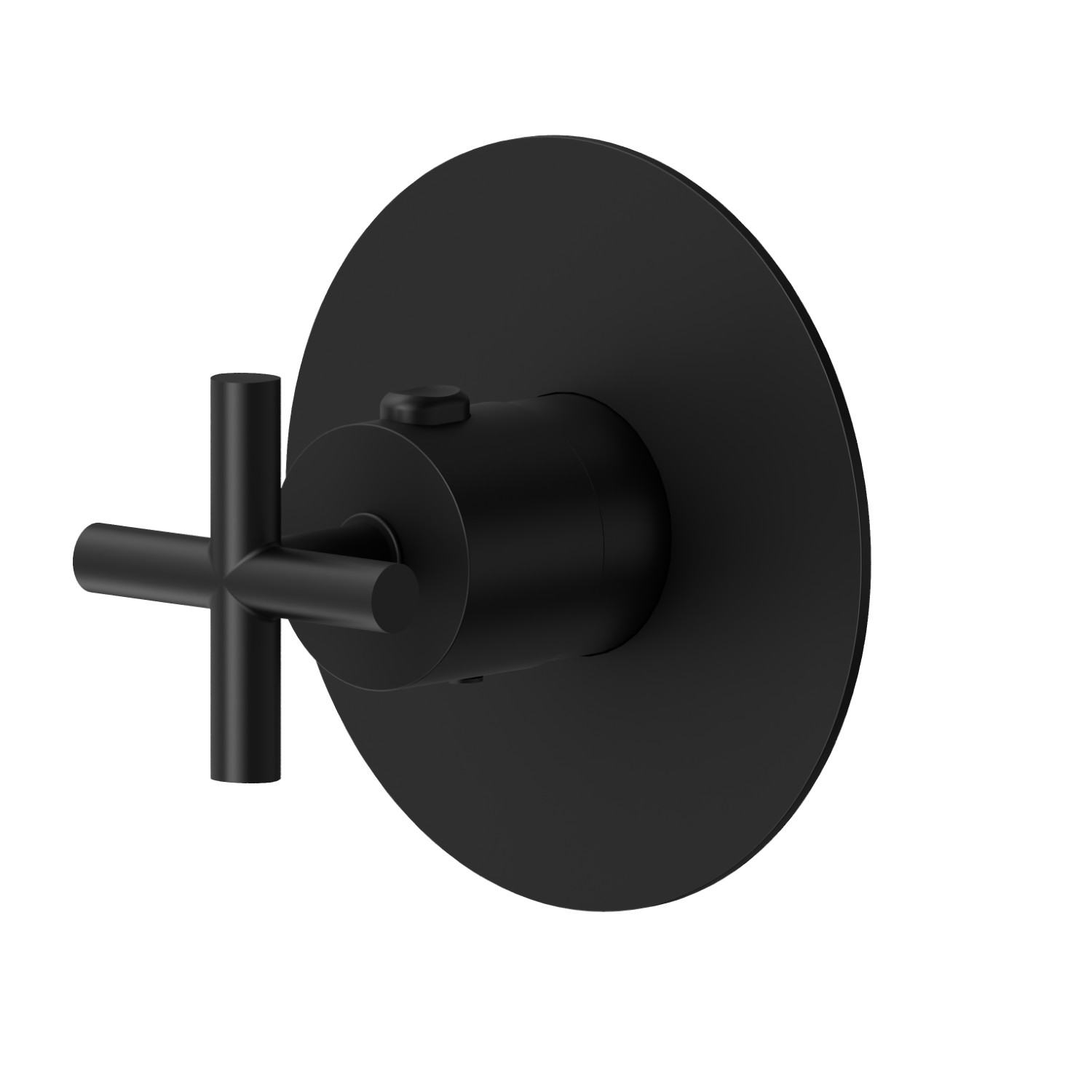 Mitigeur thermostatique une sortie avec robinet d’arrêt - finition Matt Black