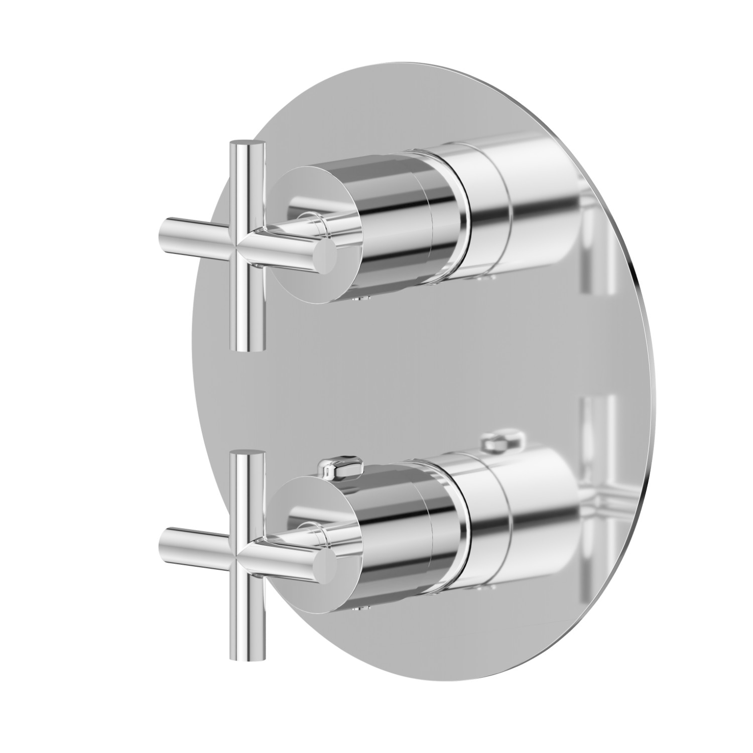 Concealed thermostatic mixer, with one handle for temperature control and 2 ways out diverter - finish Chrome