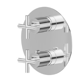Concealed thermostatic mixer, with one handle for temperature control and 2 ways out diverter - finish Chrome
