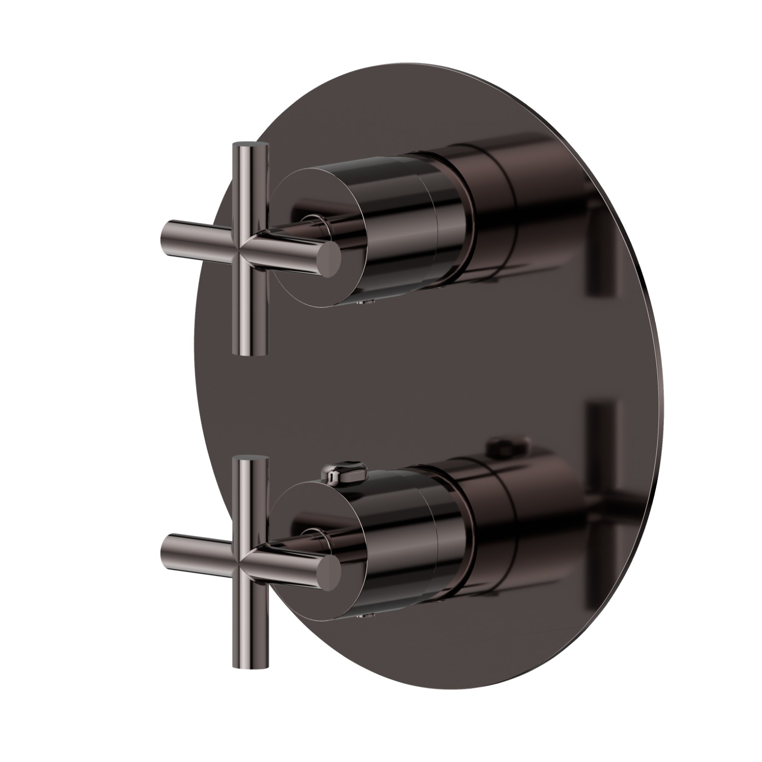 Mitigeur thermostatique à encastrer, avec commande pour le réglage de la température et inverseur 2 sorties - finition PVD Gun Metal