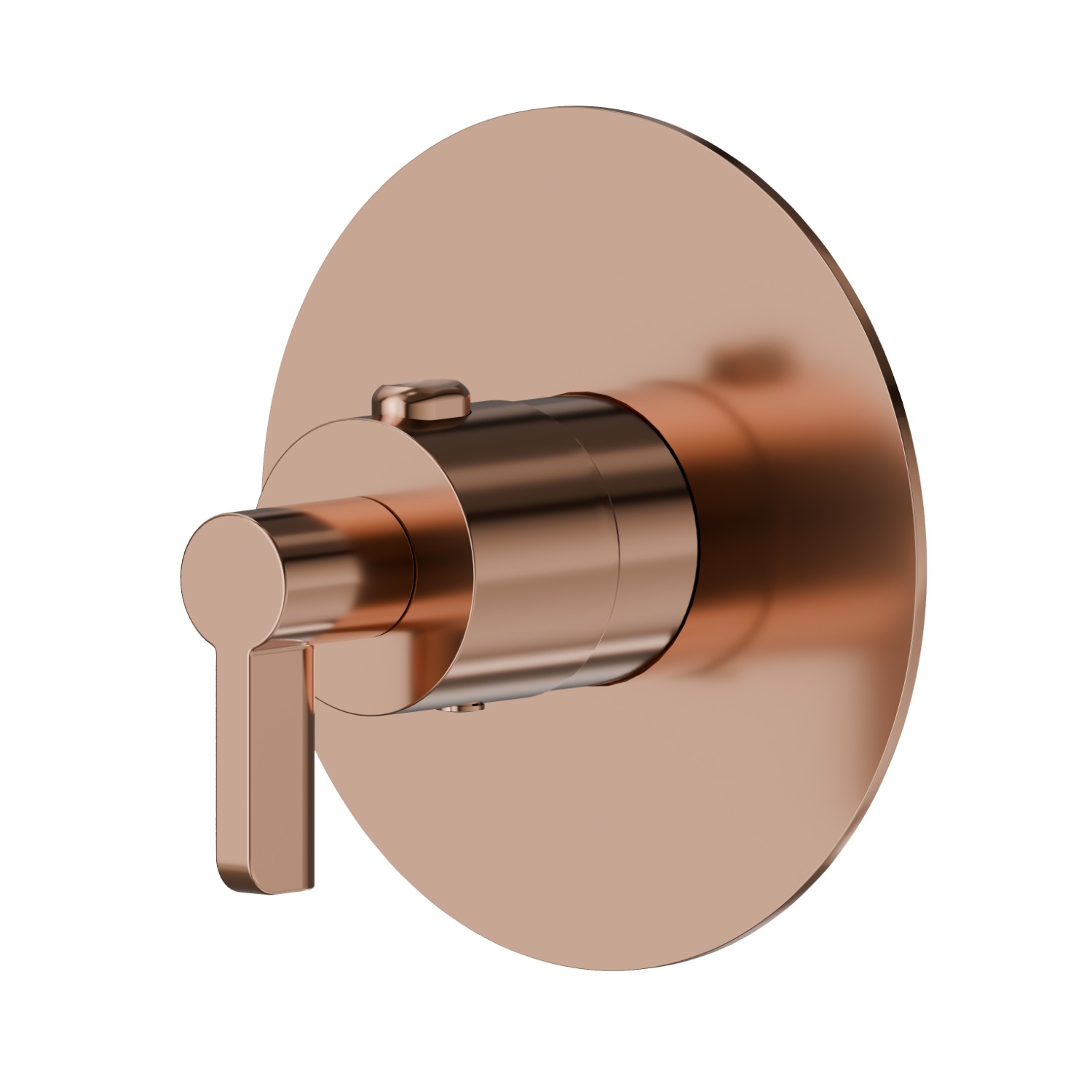 Thermostatic concealed mixer, to combine with a stop valve. External part. Ø110 - finish PVD Copper Bronze