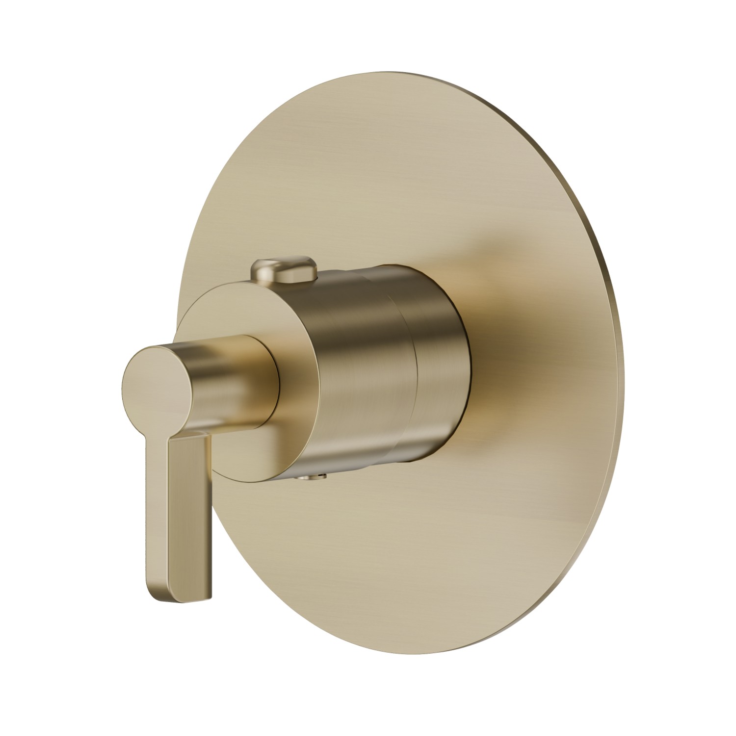 Thermostatischer einbaumischer, kombinierbar mit absperrventil. Ø110 - oberfläche PVD  Pale Gold gebürstet
