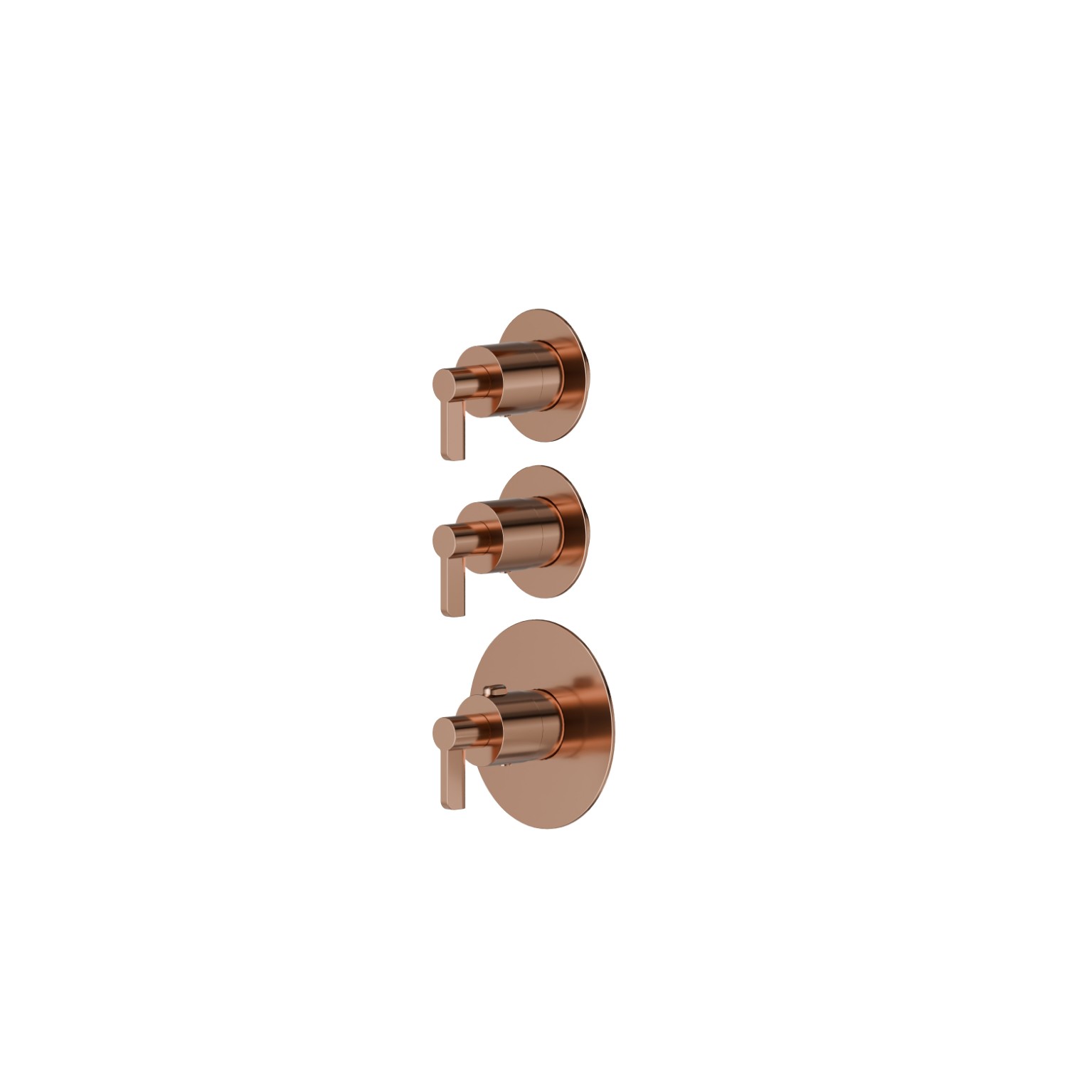 2 ways out concealed thermostatic multifunction selectors. 3/4” connections. Ø70. External part - finish PVD Copper Bronze