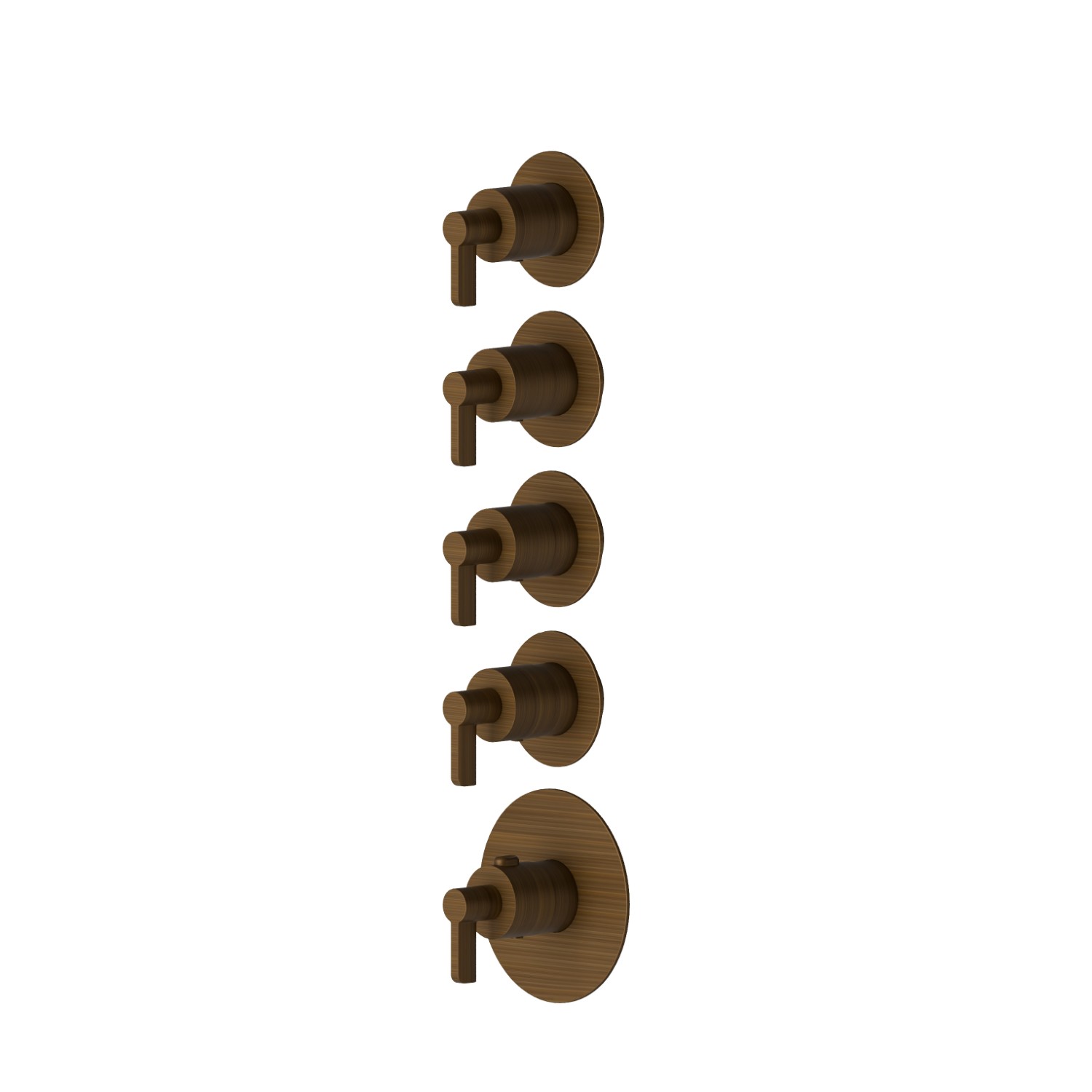 4-wege thermostatischer einbaumischer für multifunktion. 3/4” ein- und ausgänge. Ø70. Außenteil - oberfläche Groove Bronze